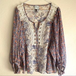 HD in Paris Chinoiserie Peasant Top, Size 8